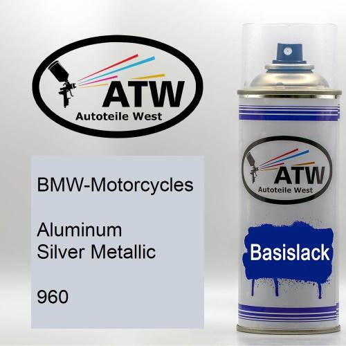 BMW-Motorcycles, Aluminum Silver Metallic, 960: 400ml Sprühdose, von ATW Autoteile West.